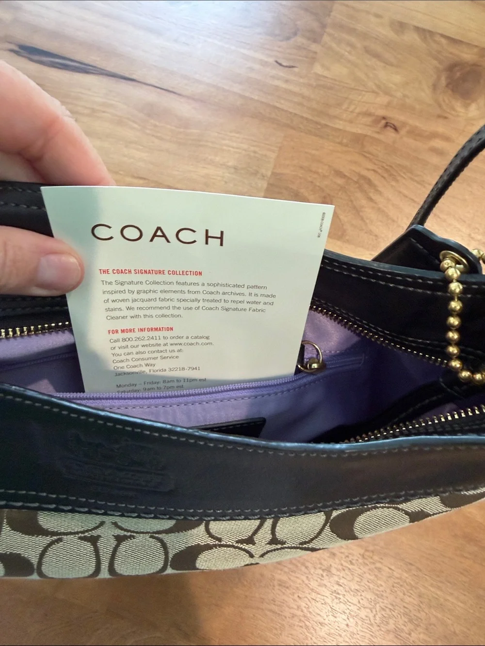 Coach Tan and Dark Brown Signature Canvas Hobo Bag *NWT*